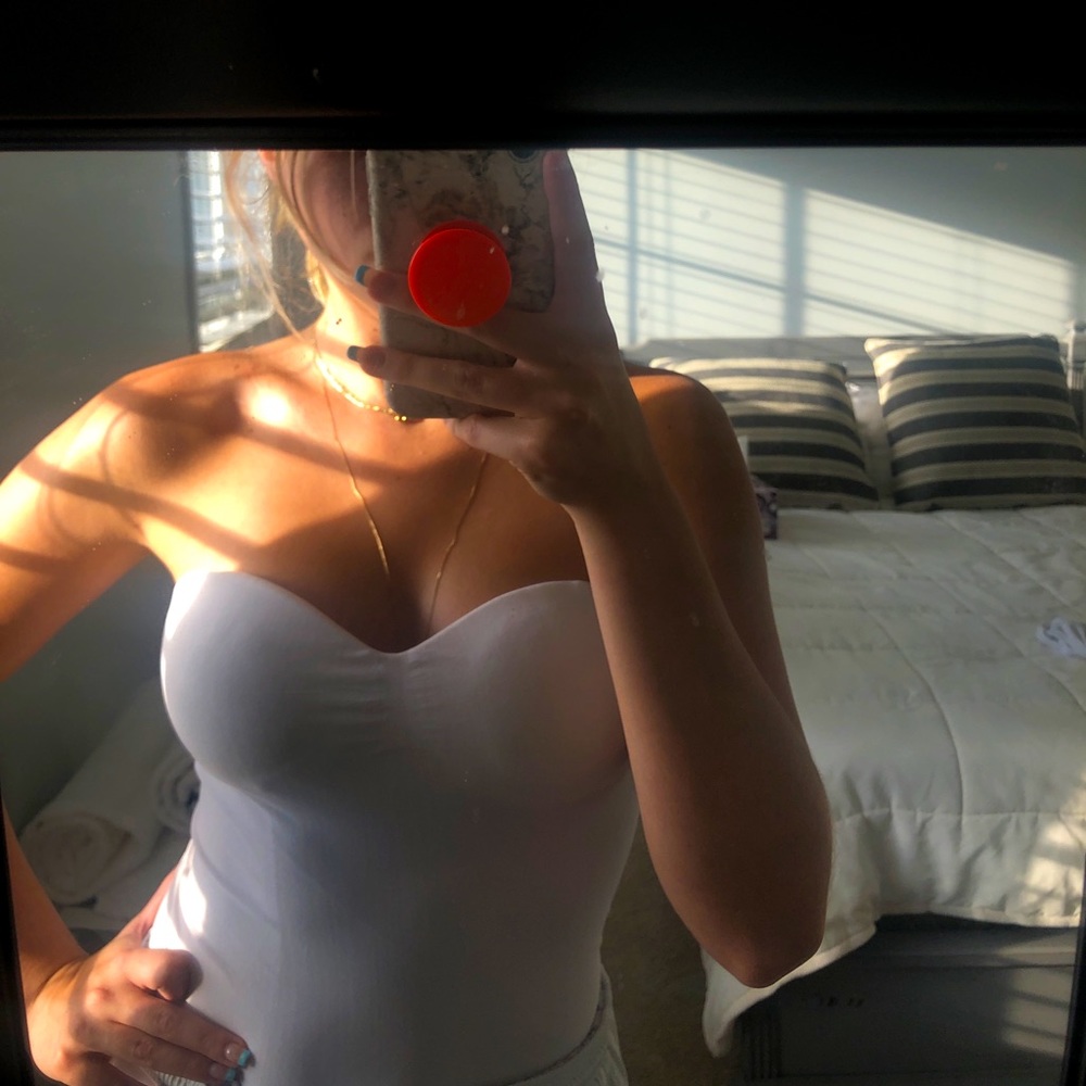 Heart line strapless top